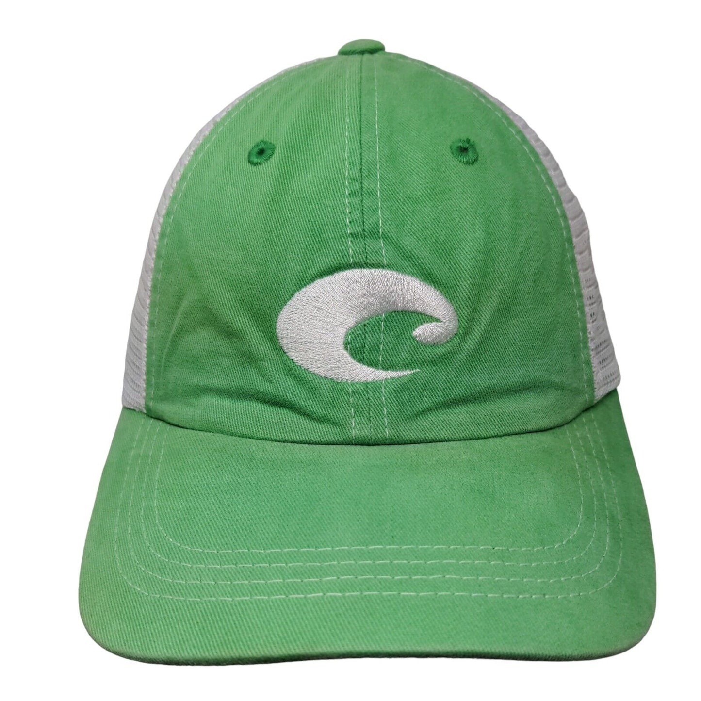 Costa Del Mar Strapback Meh Back Trucker Hat Green One Size Colorblock