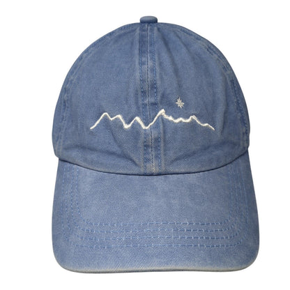 Mountain Slideback Hat Blue One Size Adjustable Embroidered 6 Panel