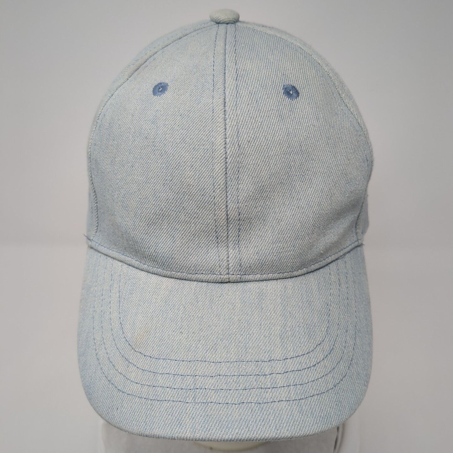 Unbranded Strapback Hat Blue OSFM Adjustable Solid Denim Blank