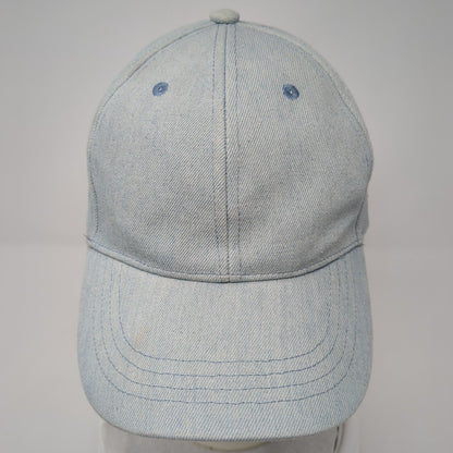 Unbranded Strapback Hat Blue OSFM Adjustable Solid Denim Blank
