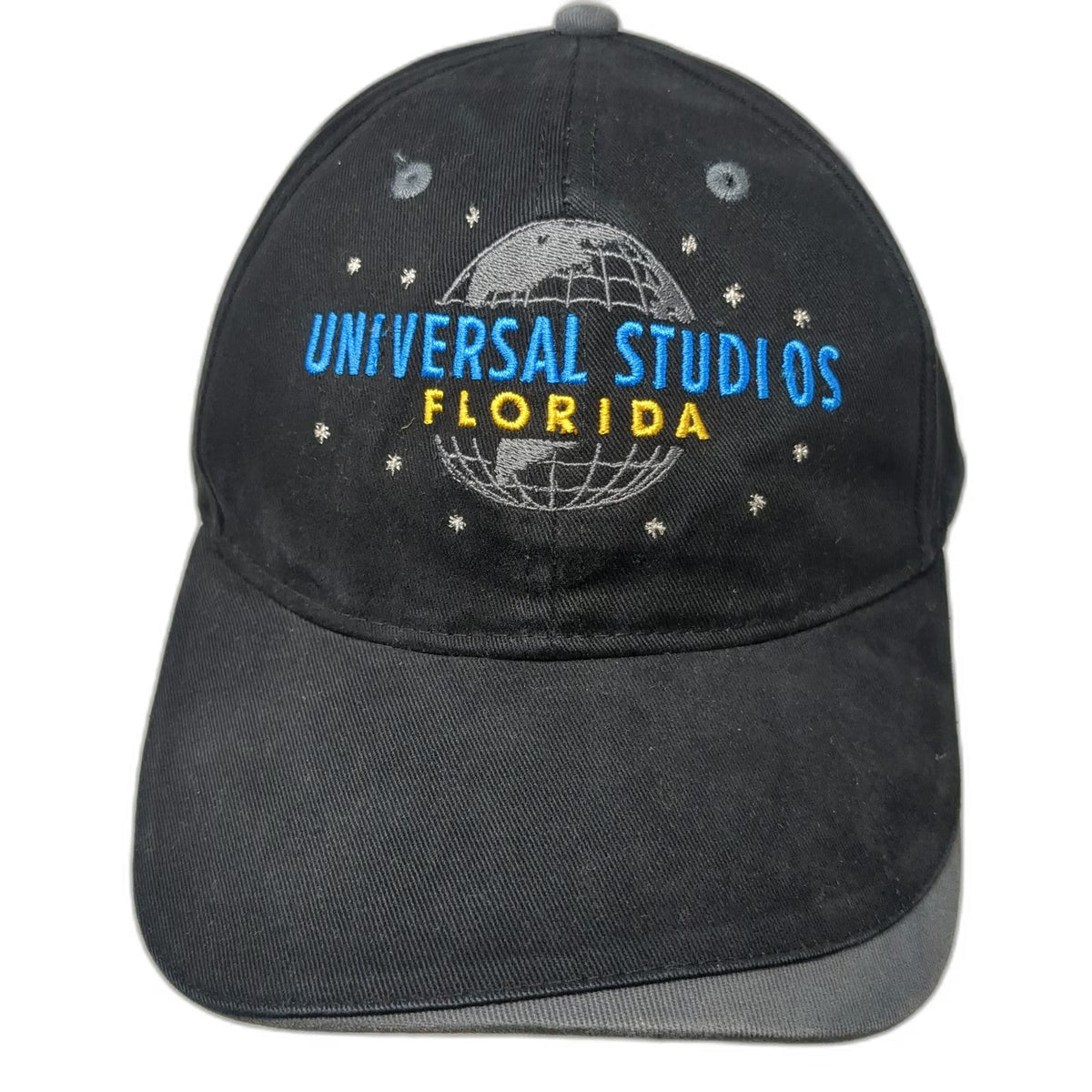 Universal Studios Florida Globe Logo Black Baseball Cap One Size Strapback Hat