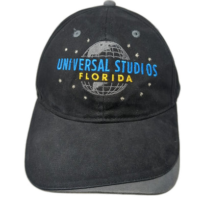 Universal Studios Florida Globe Logo Black Baseball Cap One Size Strapback Hat