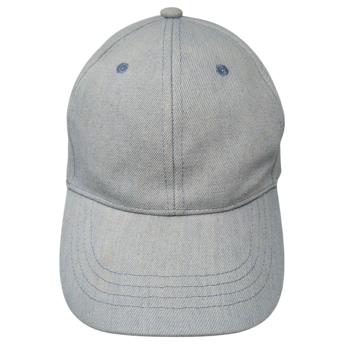 Unbranded Strapback Hat Blue OSFM Adjustable Solid Denim Blank