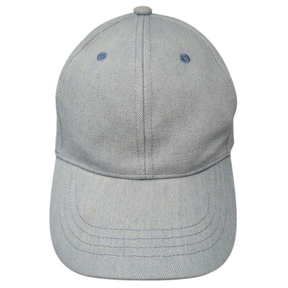 Unbranded Strapback Hat Blue OSFM Adjustable Solid Denim Blank