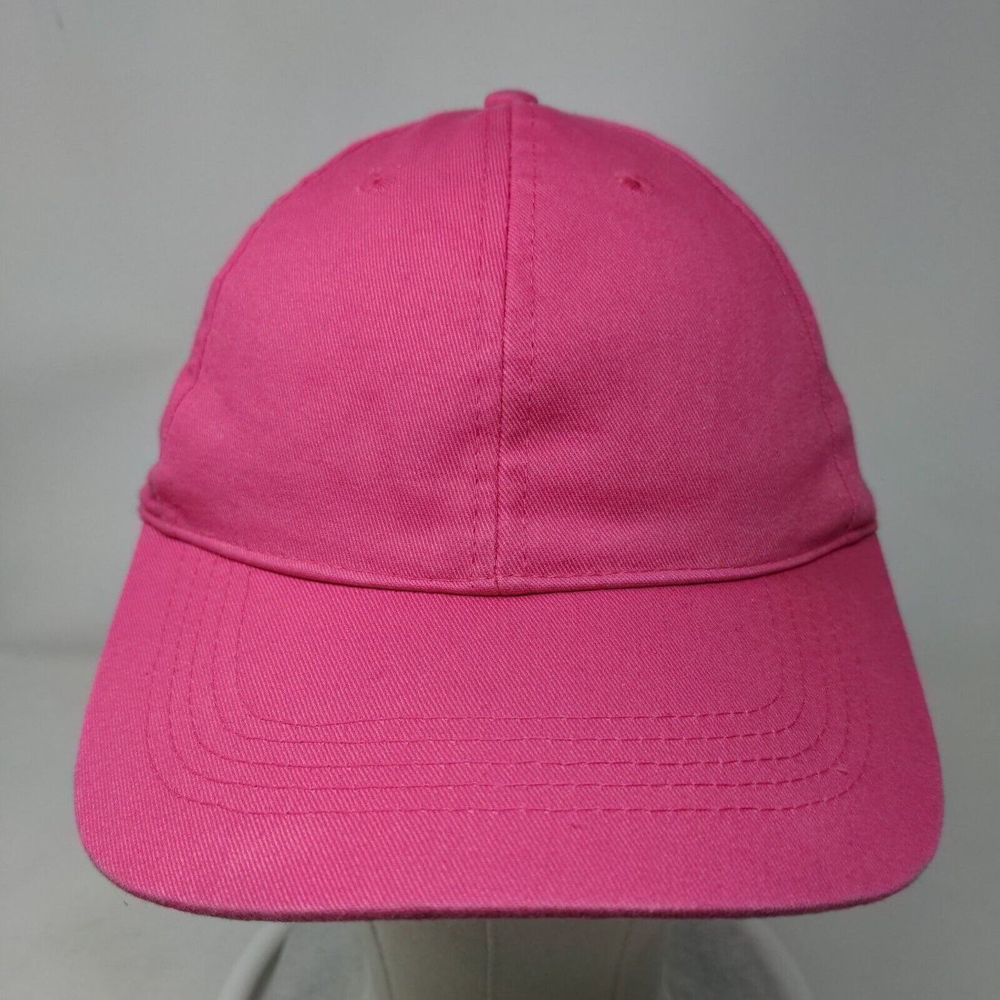 Unbranded Strapback Hat Pink One Size Adjustable Vented Holes 6 Panel Blank