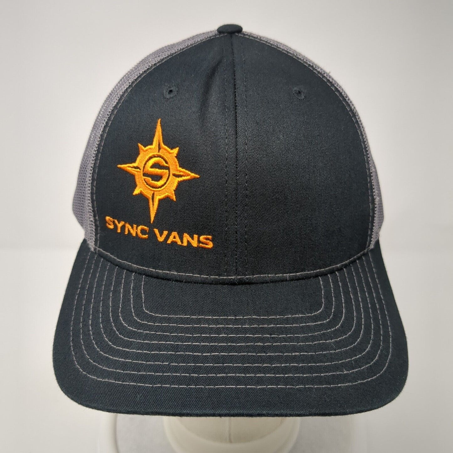 Sync Vans Snapback Trucker Hat Black One Size Mesh Back Richardson