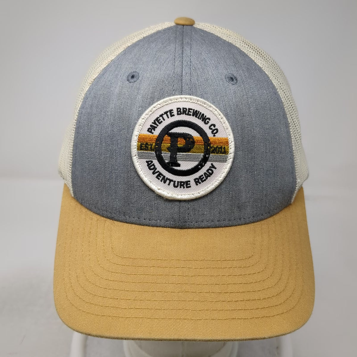 Richardson Trucker Hat Blue Yellow White L Payette Brewing Co Snapback Patch