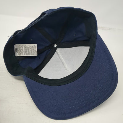 Vans 5 Panel Blue OSFM Snapback Hat Off The Wall Patch Embroidered Skate Logo