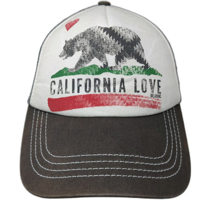 Billabong Trucker Hat Gray One Size California Love Bear Mesh Snapback Surf Cap