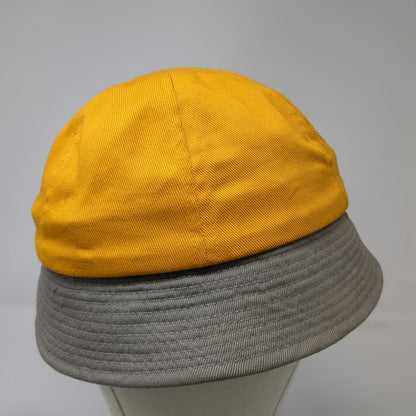 Yellow Bucket Hat M Gray Graphic Two Tone Cotton Twill Wide Brim Idaho Vandals