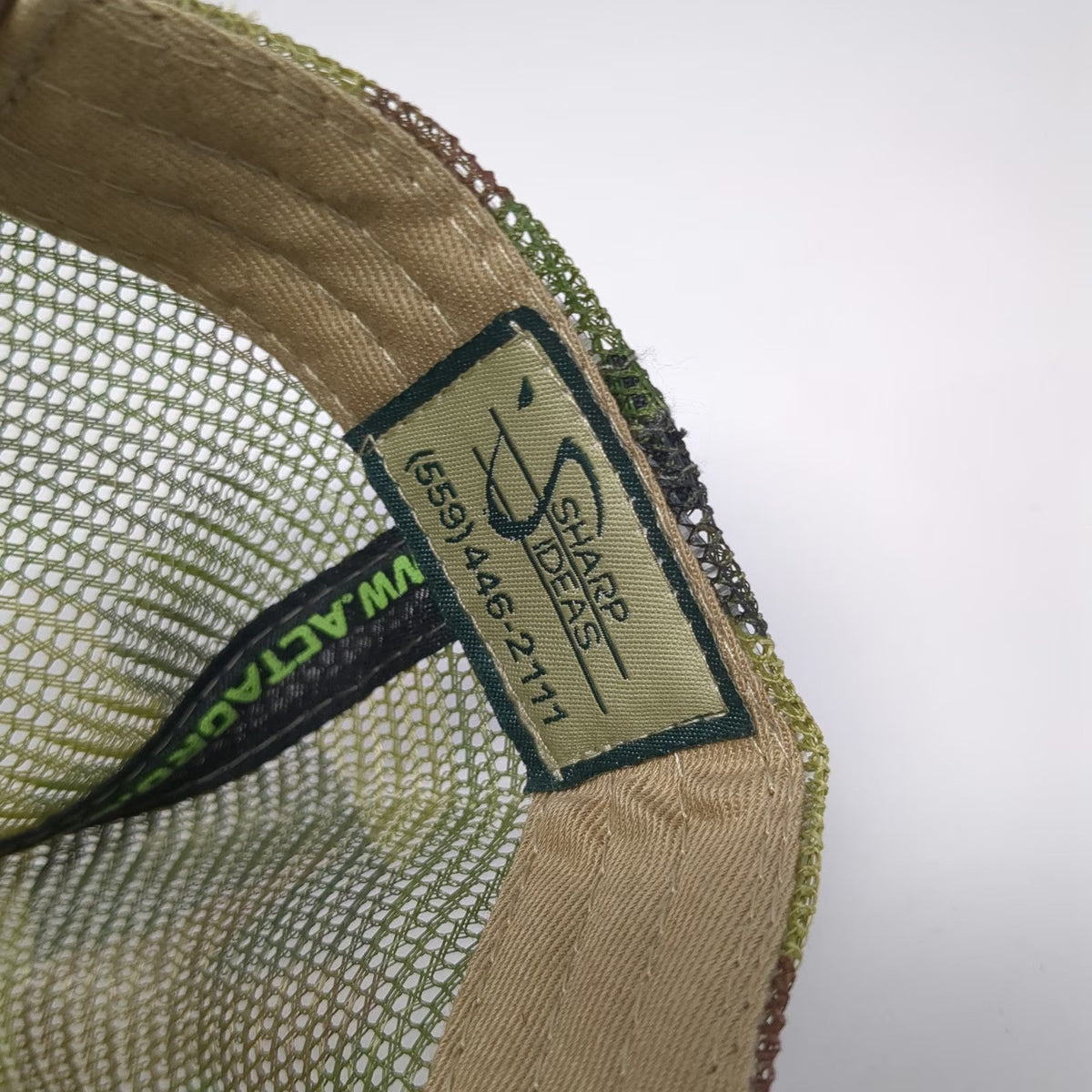 Sharp Ideas Baseball Cap Beige Camo One Size Actagro Mesh Back Strapback Hat