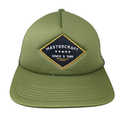Mastercraft Snapback Trucker Hat Green One Size Adjustable Mesh Back BIG X