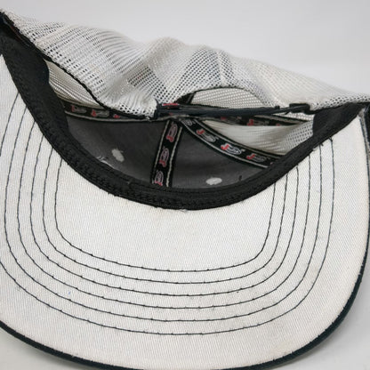 Justin Trucker Hat Black One Size Thin Blue Red Green Line Flag Mesh Snapback