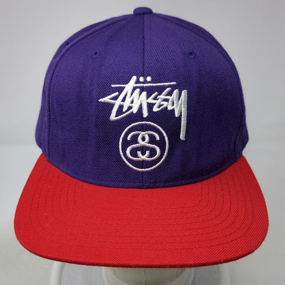 Stussy X Starter Collab Snapback Hat Purple Red White One Size Embroidered Logo