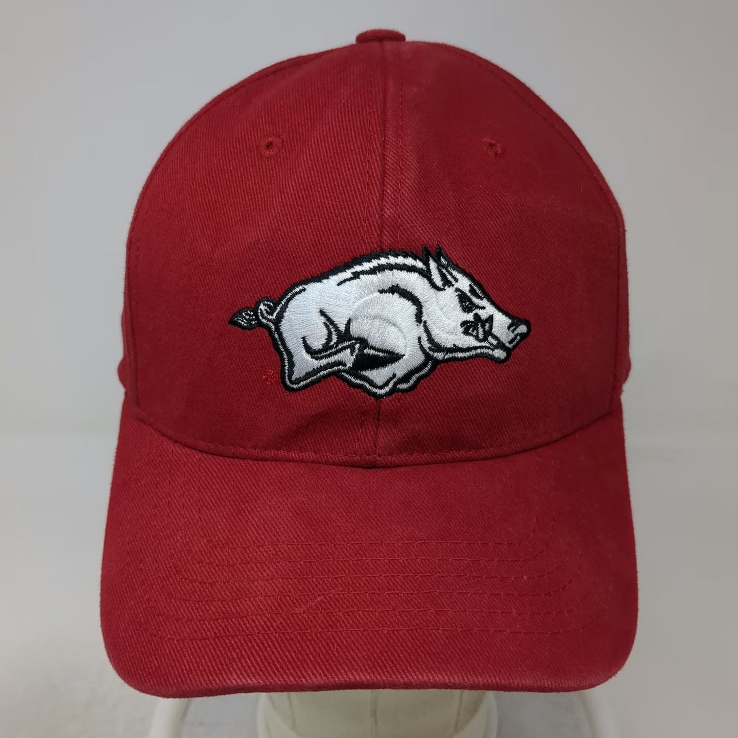 Arkansas Razorbacks NCAA Captivating Red One Size Cap Hat Strapback Cotton Logo