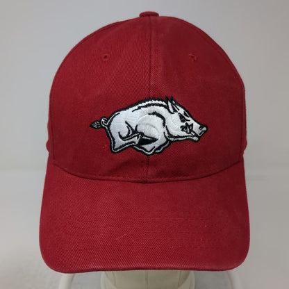 Arkansas Razorbacks NCAA Captivating Red One Size Cap Hat Strapback Cotton Logo