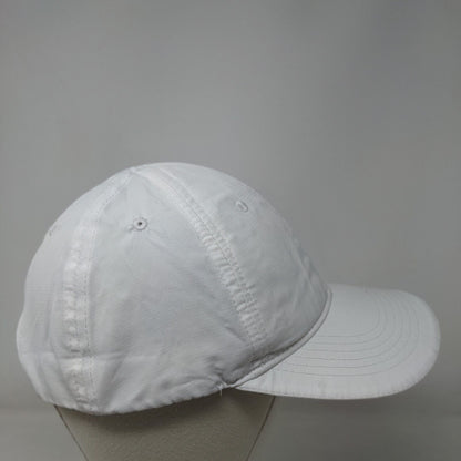 Mission Strapback Hat White One Size Adjustable Solid 6 Panel Vent Holes
