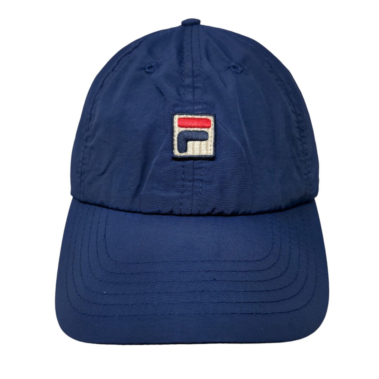 FILA Snapback Hat Blue One Size Adjustable Solid 6 Panel Vent Holes