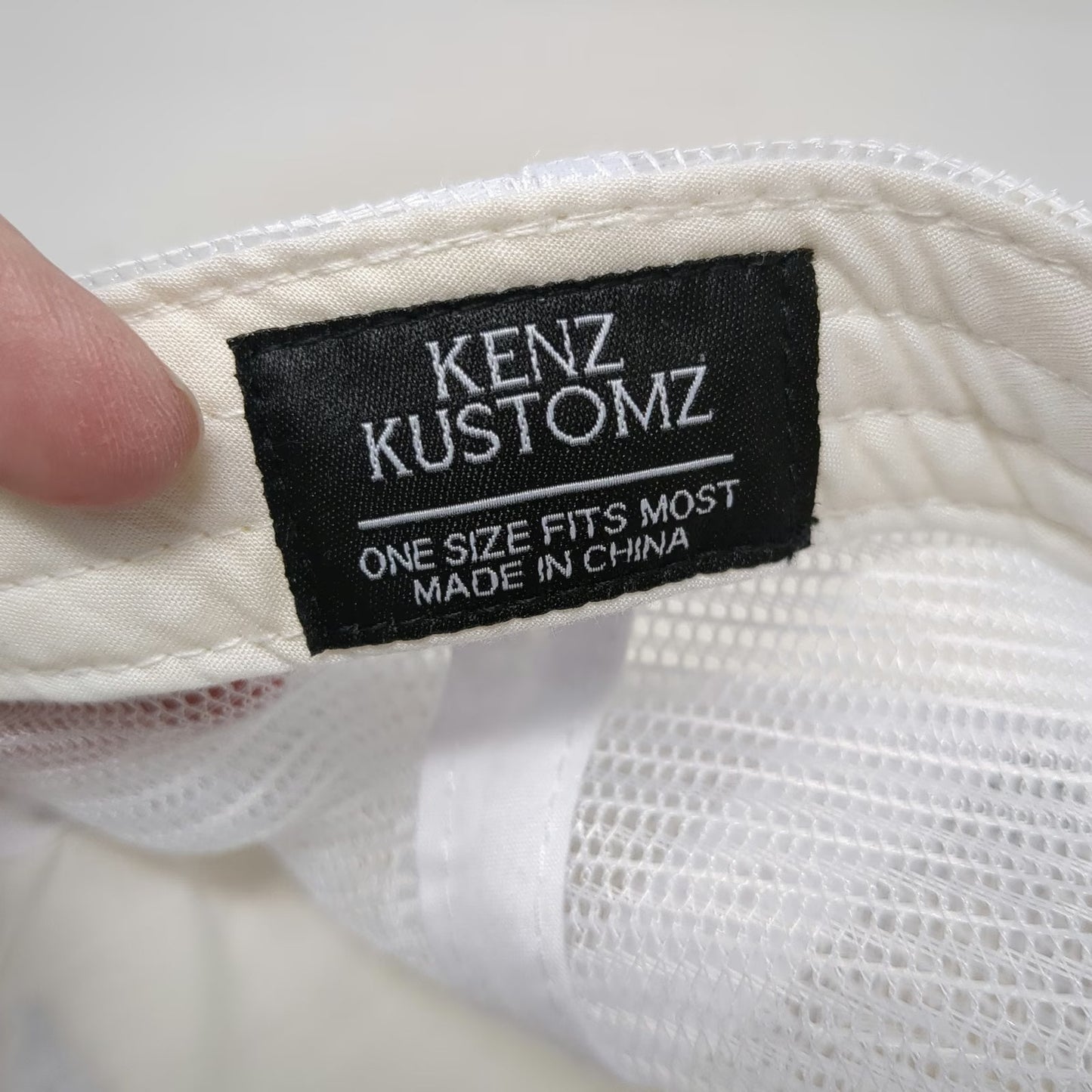 Kenz Kustomz Trucker Hat White One Size Lima One Blue Rope Mesh Back Snapback