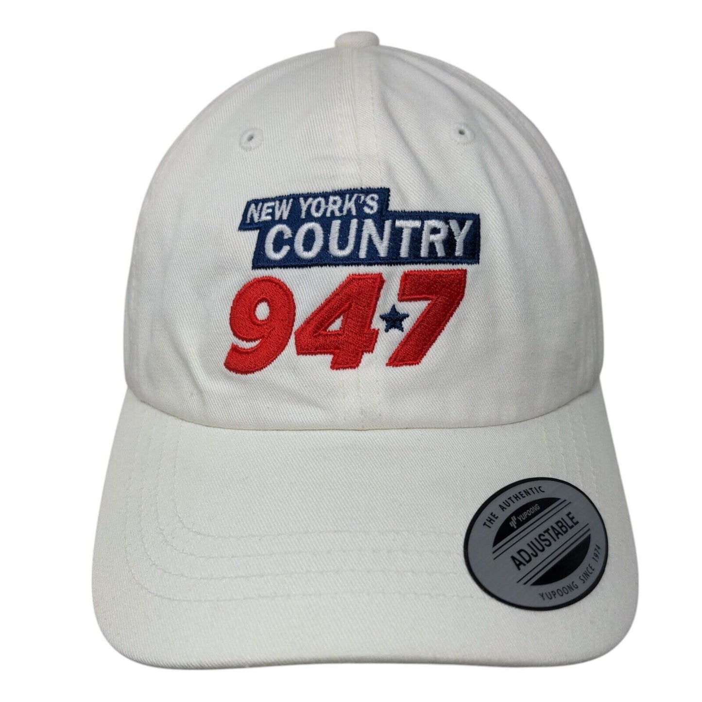 New York's Country 94 7 Slideback Hat White One Size Adjustable Classic Yupoong