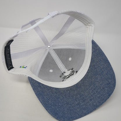 Danny Carson Golf Tourney Snapback Trucker Hat Blue One Size Mesh Back