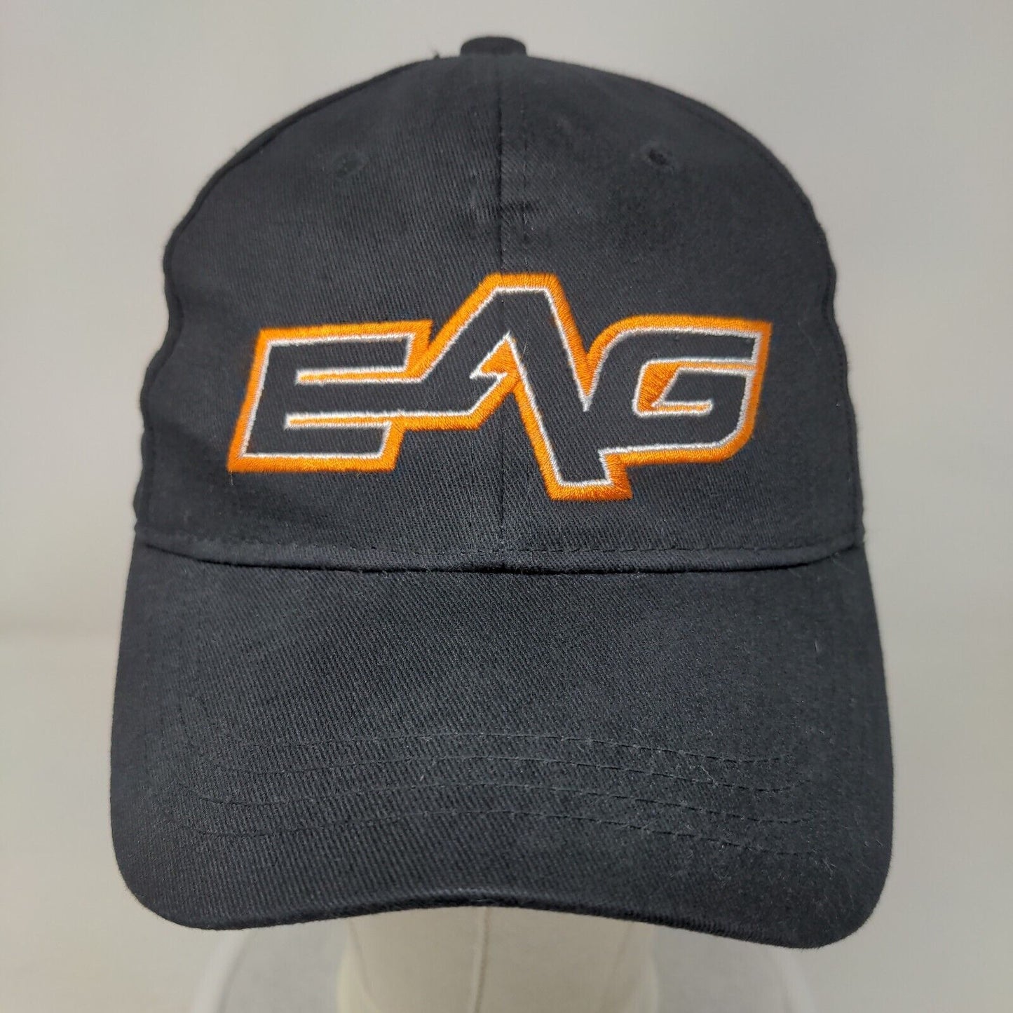 EAG Snapback Hat Black One Size Embroidered Logo Adjustable 6 Panel