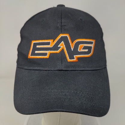 EAG Snapback Hat Black One Size Embroidered Logo Adjustable 6 Panel