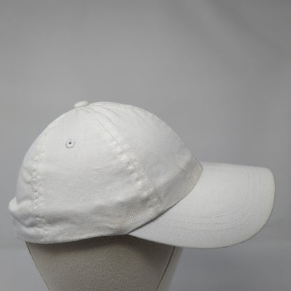 Unbranded Strapback Hat White One Size Adjustable 6 Panel Vented Holes Blank