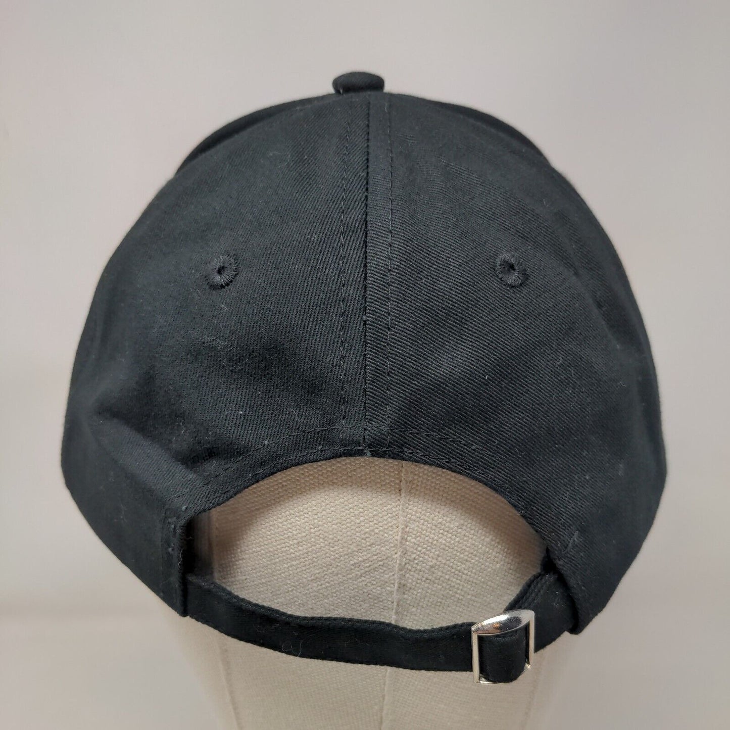 Go Puff Slideback Hat Black One Size Adjustable Embroidered Vented Holes
