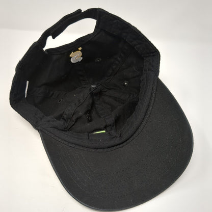 Fresh Strapback Hat Black One Size Adjustable Embroidered 6 Panel