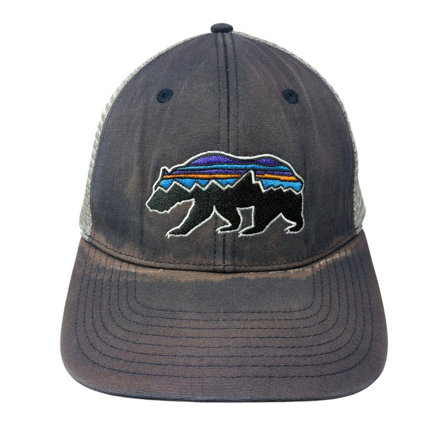 Patagonia Fitz Roy Bear Snapback Trucker Hat Blue OSFA Mesh Back