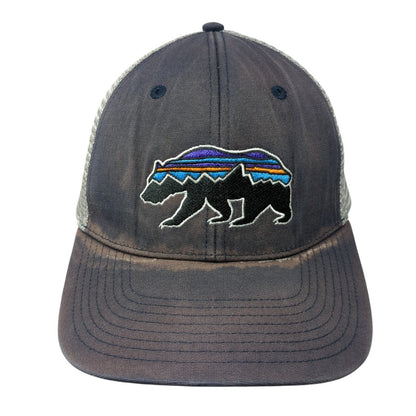Patagonia Fitz Roy Bear Snapback Trucker Hat Blue OSFA Mesh Back