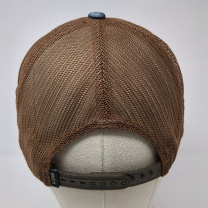 VA RVCA Snapback Trucker Hat Multicolor OS Adjustable Mid Fit Denim Mesh Back