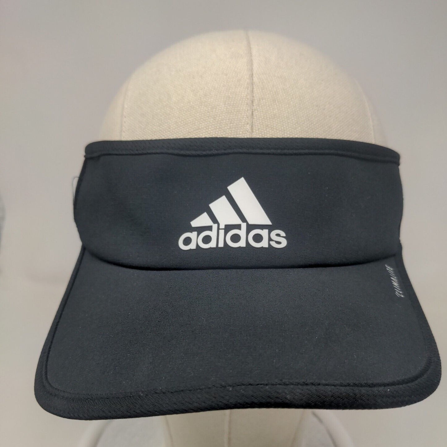 Adidas Aeroready Men's Strapback Sun Visor Cap Hat Black Graphic Logo