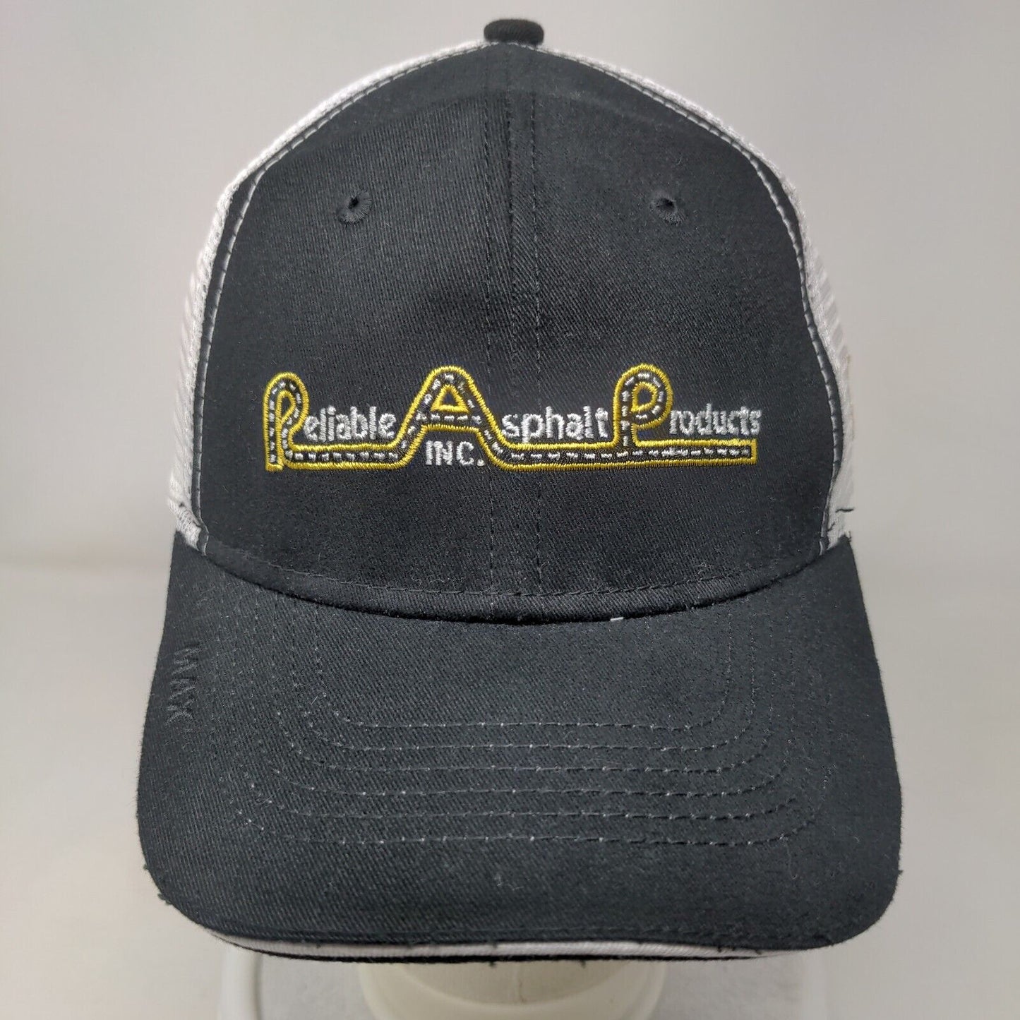 Reliable Asphalt Products Strapback Mesh Back Trucker Hat Black OSFA