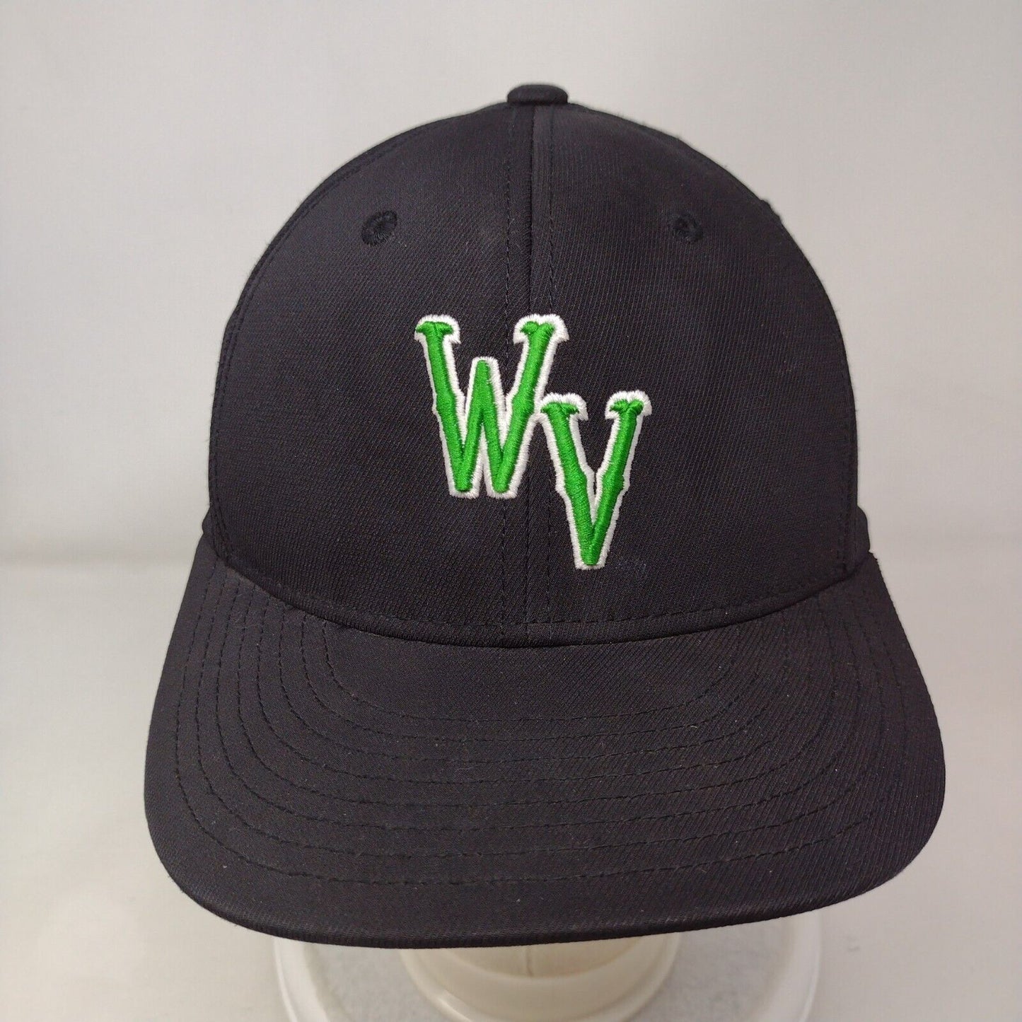 WV Fitted Hat Black S/M C-Fit HC2 Embroidered Vented Holes 6 Panel Champro