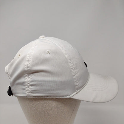 Nike Strapback Hat White OSFM Adjustable Embroidered Swoosh Logo Polyester
