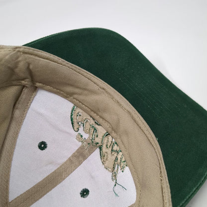 KC Snapback Beige Green One Size Enjoy Coca-Cola Logo Two Tone 6 Panel Hat