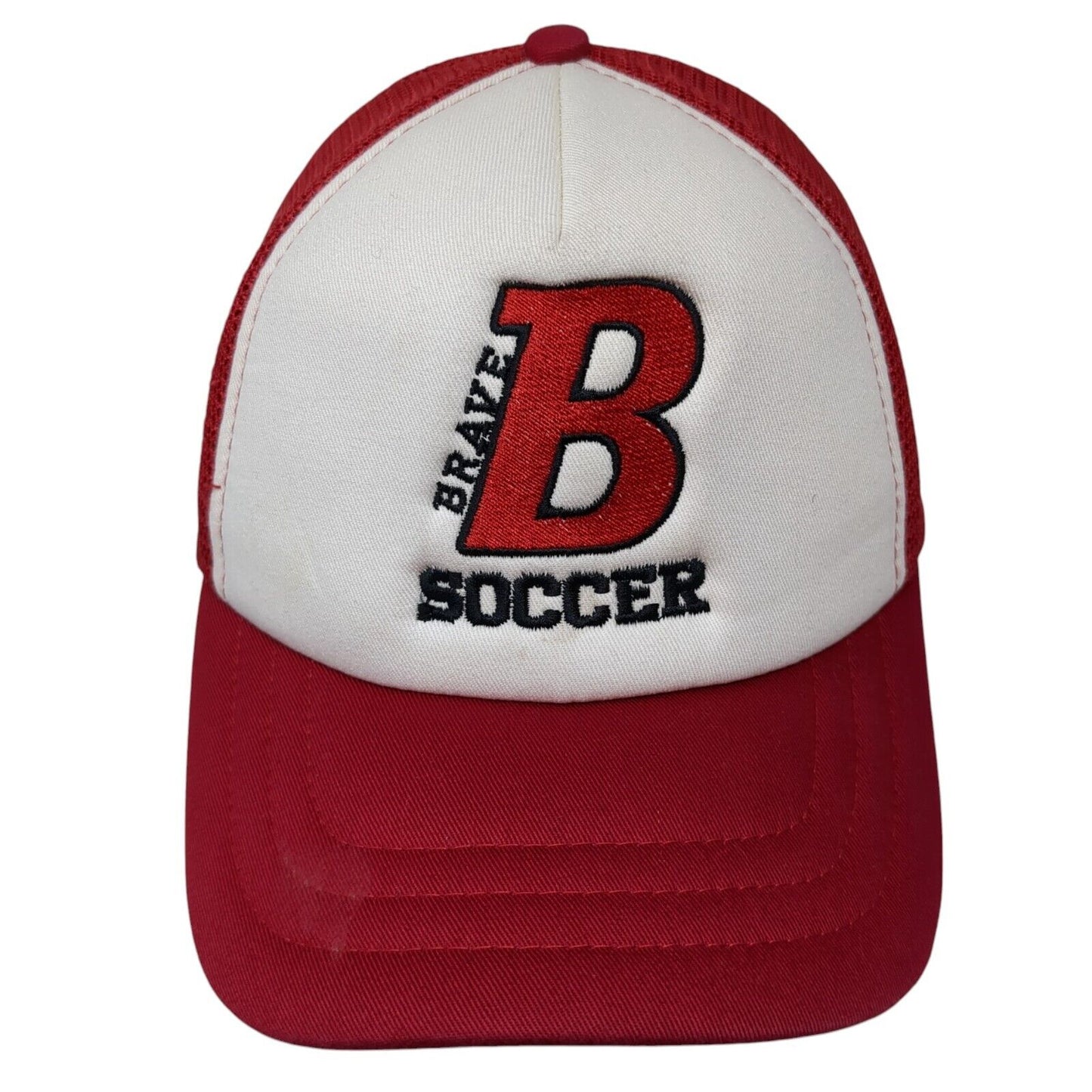 Brave Soccer Snapback Mesh Back Trucker Hat Red One Size Port Authority