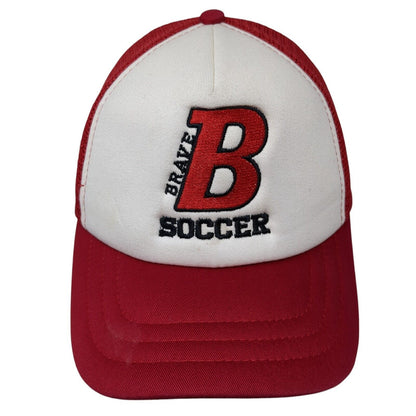 Brave Soccer Snapback Mesh Back Trucker Hat Red One Size Port Authority