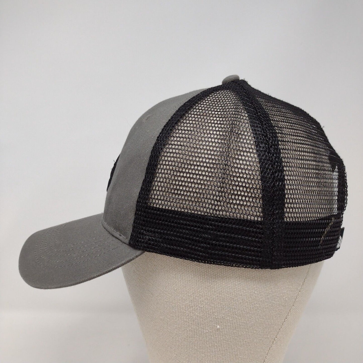 Mission43 Snapback Mesh Back Trucker Hat Gray OSFA Embroidered Logo