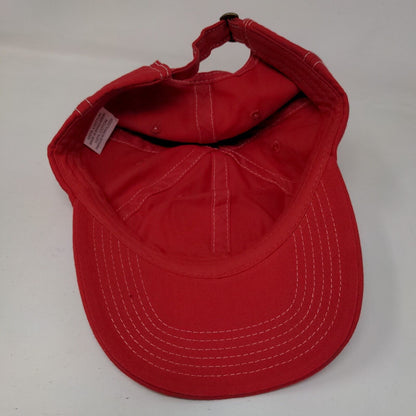 Number 17 Slideback Hat Red One Size Adjustable Embroidered 6 Panel Cotton