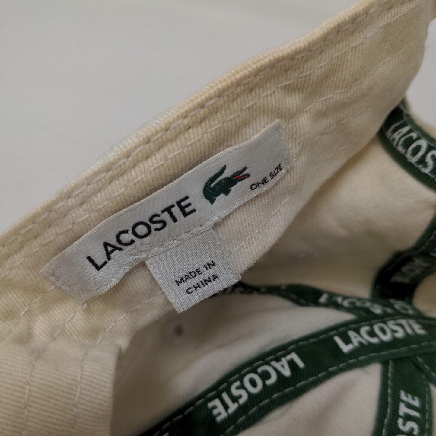 Lacoste Slideback Hat Cream One Size Adjustable Embroidered Crocs 6 Panel