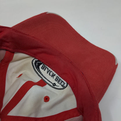 Black Belt Slideback Hat Red OSFA Adjustable Embroidered Vented Holes Polyester