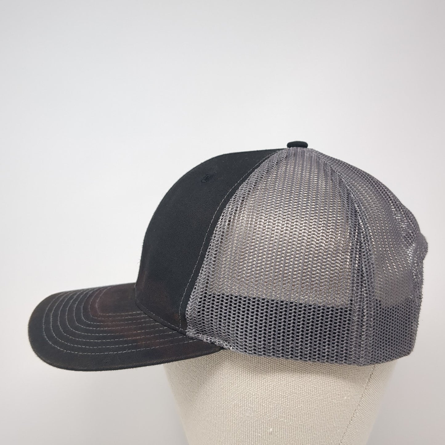 H Snapback Trucker Hat Black One Size Adjustable Mesh Back Richardson