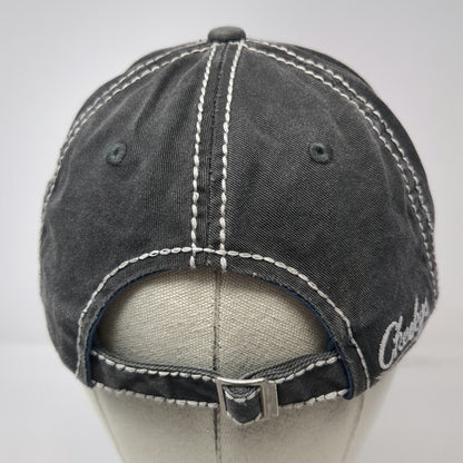 Cheeky's Kiss My Bass Baseball Cap Gray One Size Fish Hook Frayed Patch Hat