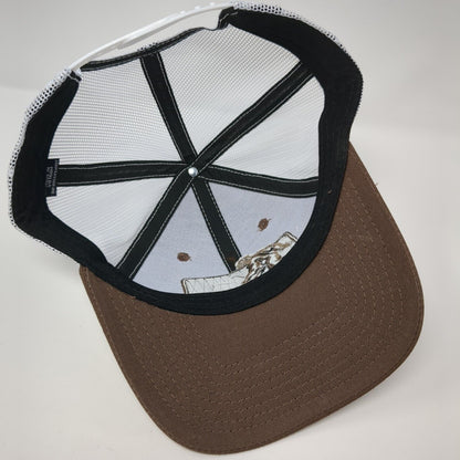 Scheels Snapback Mesh Back Trucker Hat Brown One Size Embroidered