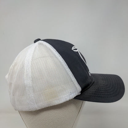 Georgia Peach Snapback Mesh Back Trucker Hat Blue One Size Colorblock