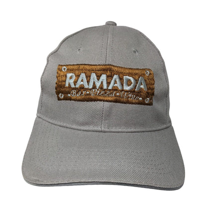 Ramada Bar Pizza Wine Slideback Hat Gray One Size Embroidered 6 Panel