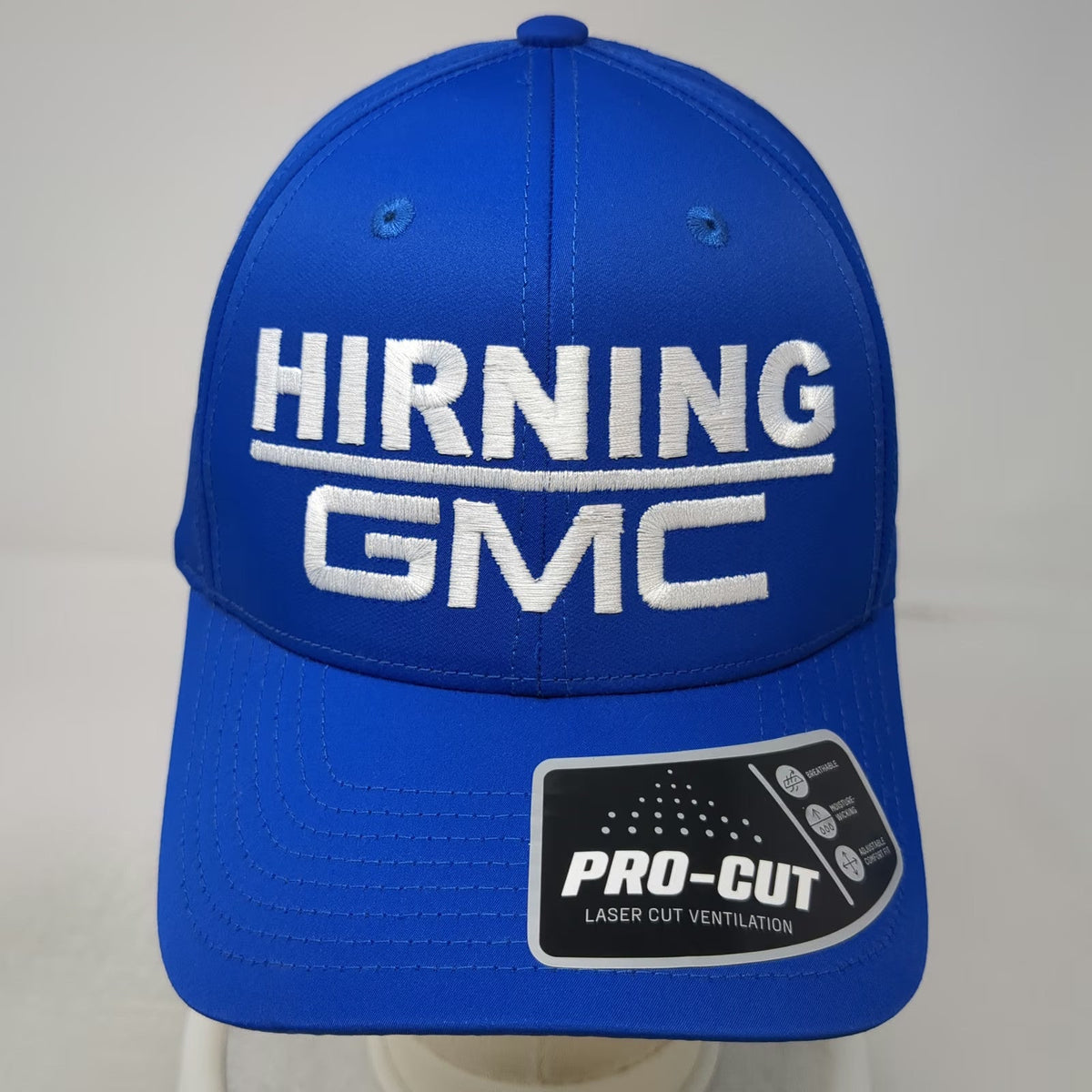 Sport-Tek Trucker Hat Blue One Size Hirning GMC Snapback Laser Cut Ventilation